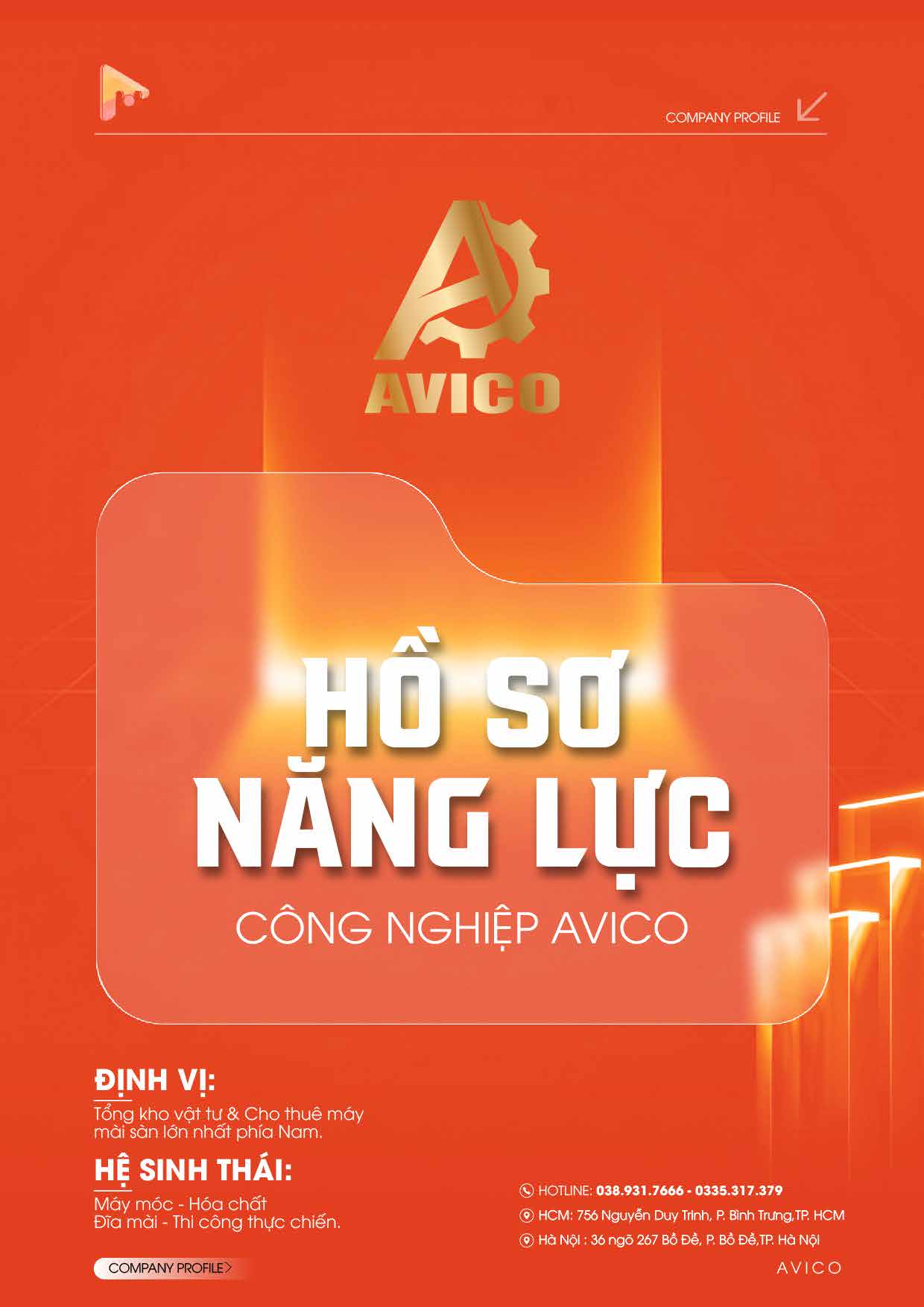 Hồ sơ năng lực AVICO - Mặt trước