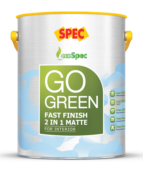 SPEC GO GREEN FAST FINISH 2 IN 1 MATTE FOR INTERIOR – SƠN NỘI THẤT 2 TRONG 1 CAO CẤP LÁNG MỊN