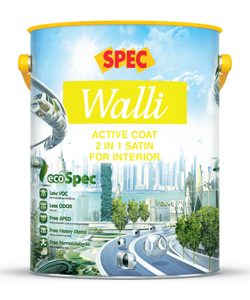 SPEC WALLI ACTIVE COAT 2 IN 1 SATIN FOR INTERIOR – SƠN NỘI THẤT 2 TRONG 1 CAO CẤP BÓNG LOÁNG