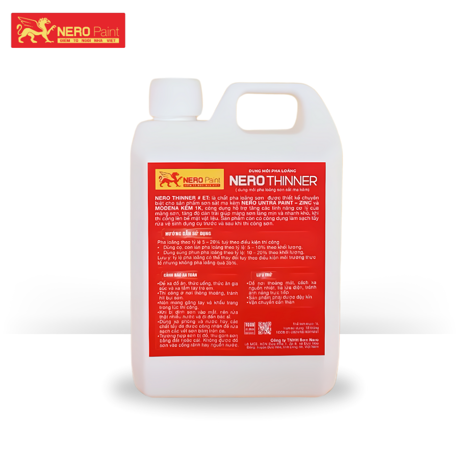 NERO THINNER # ET – Dung môi pha loãng sơn sắt mạ kẽm 1K