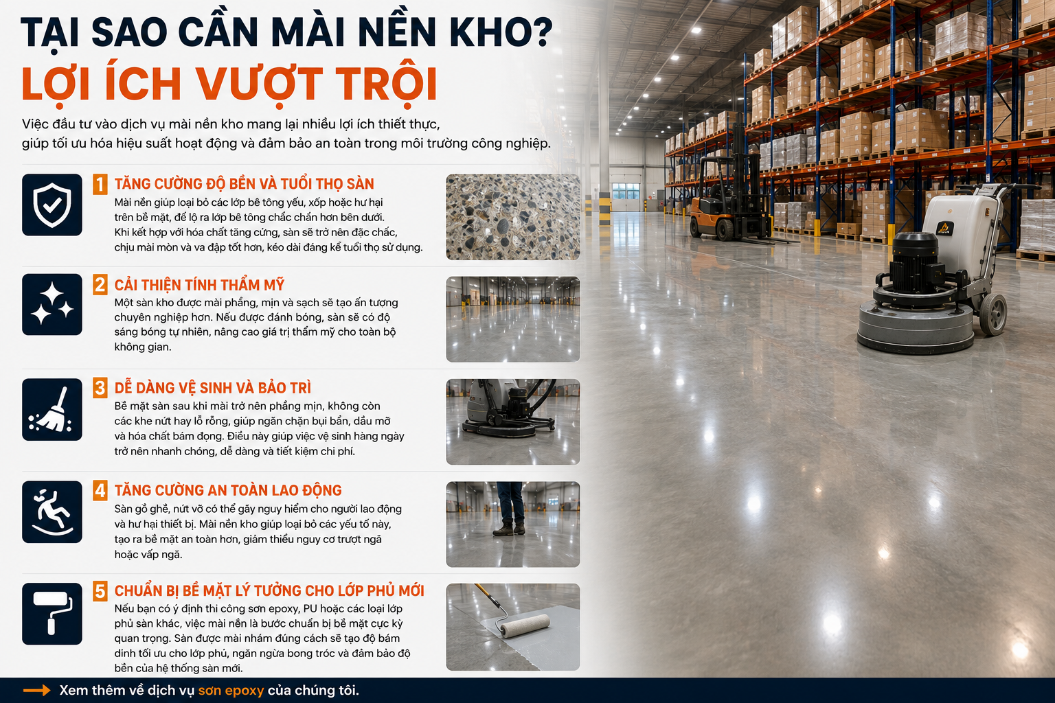Mài Nền Kho: Quy Trình Chuẩn, Thiết Bị & Kinh Nghiệm Thực Tế 1 135742eb c9d1 463f afe4 976ce2b7a0f7