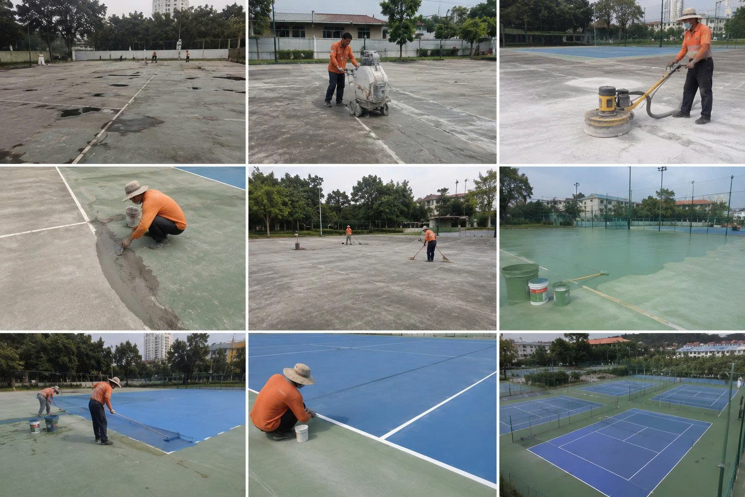 Ảnh các bước thi công trên cụm 3 sân thể thao 