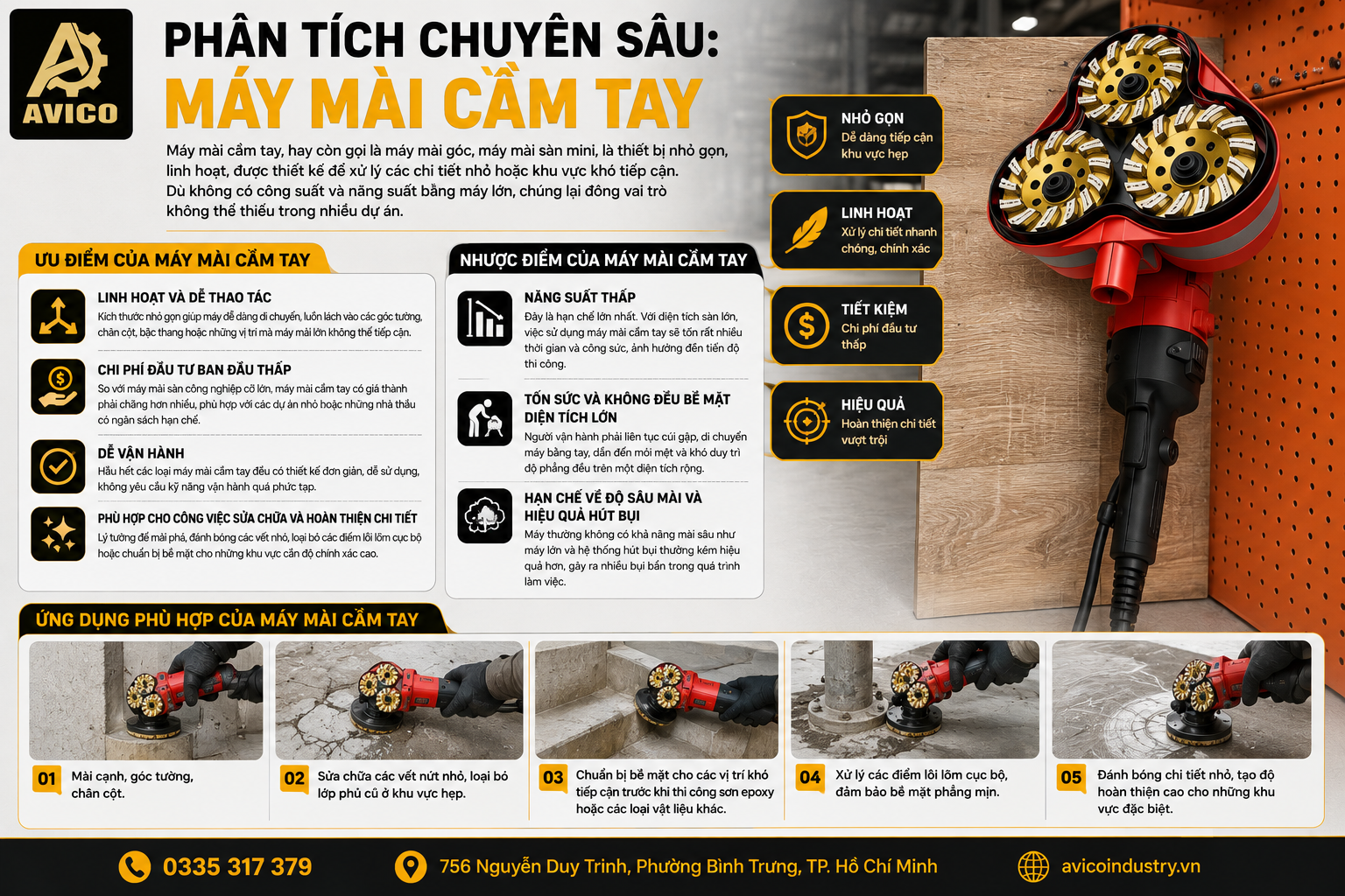 Máy Mài Cầm Tay vs Máy Lớn: Lựa Chọn Tối Ưu Cho Sàn Công Nghiệp? 1 8d35a3ad 419c 4db5 b1b3 f3806ad4cb7f