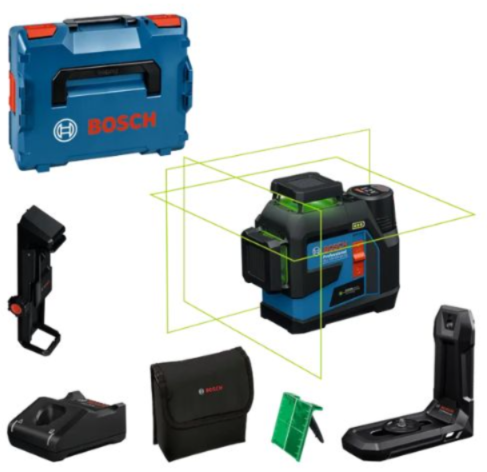 Bộ sản phẩm máy cân mực 12 tia xanh Bosch GLL 100-33 CG