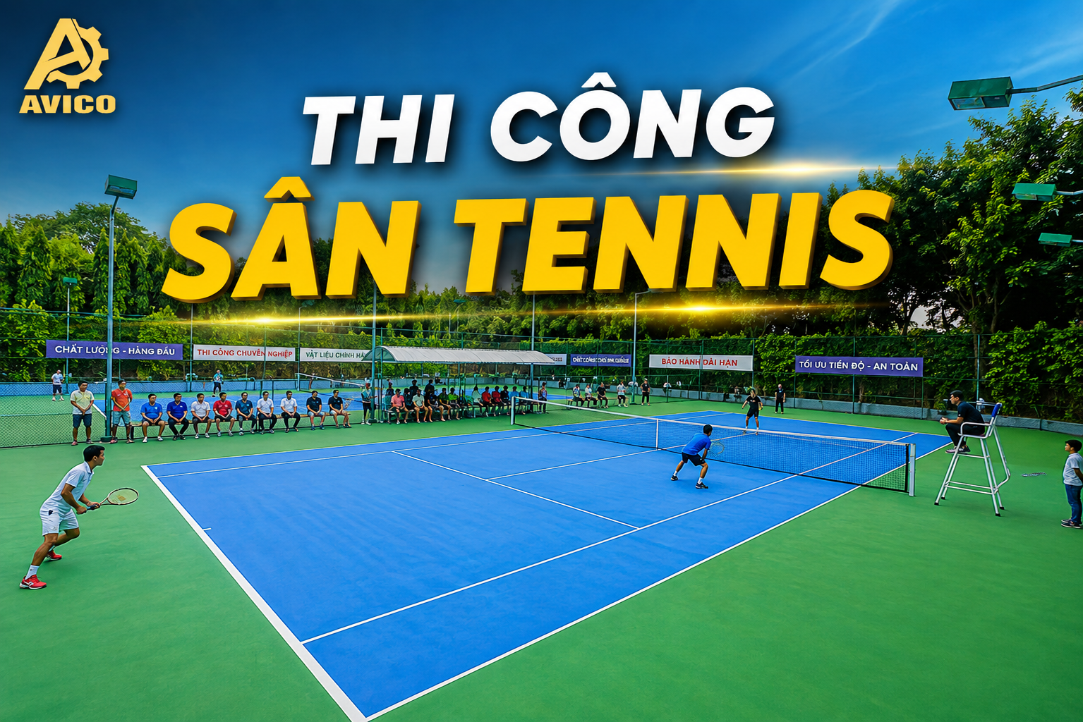Thi công sân Tennis