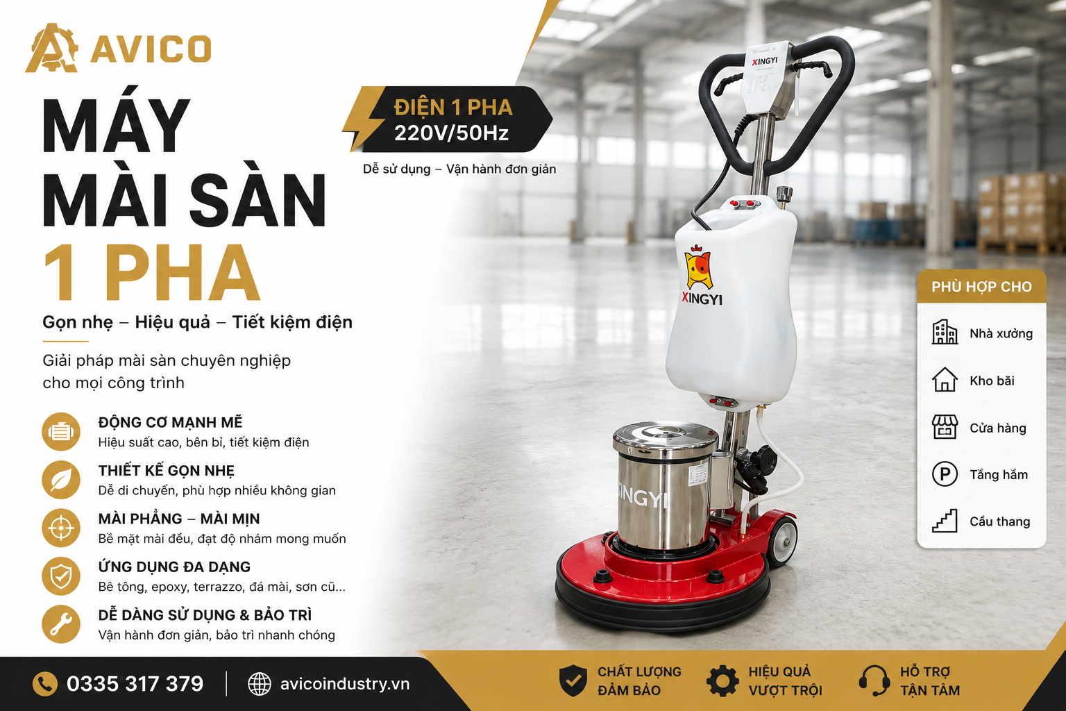 Máy mài sàn 1 pha