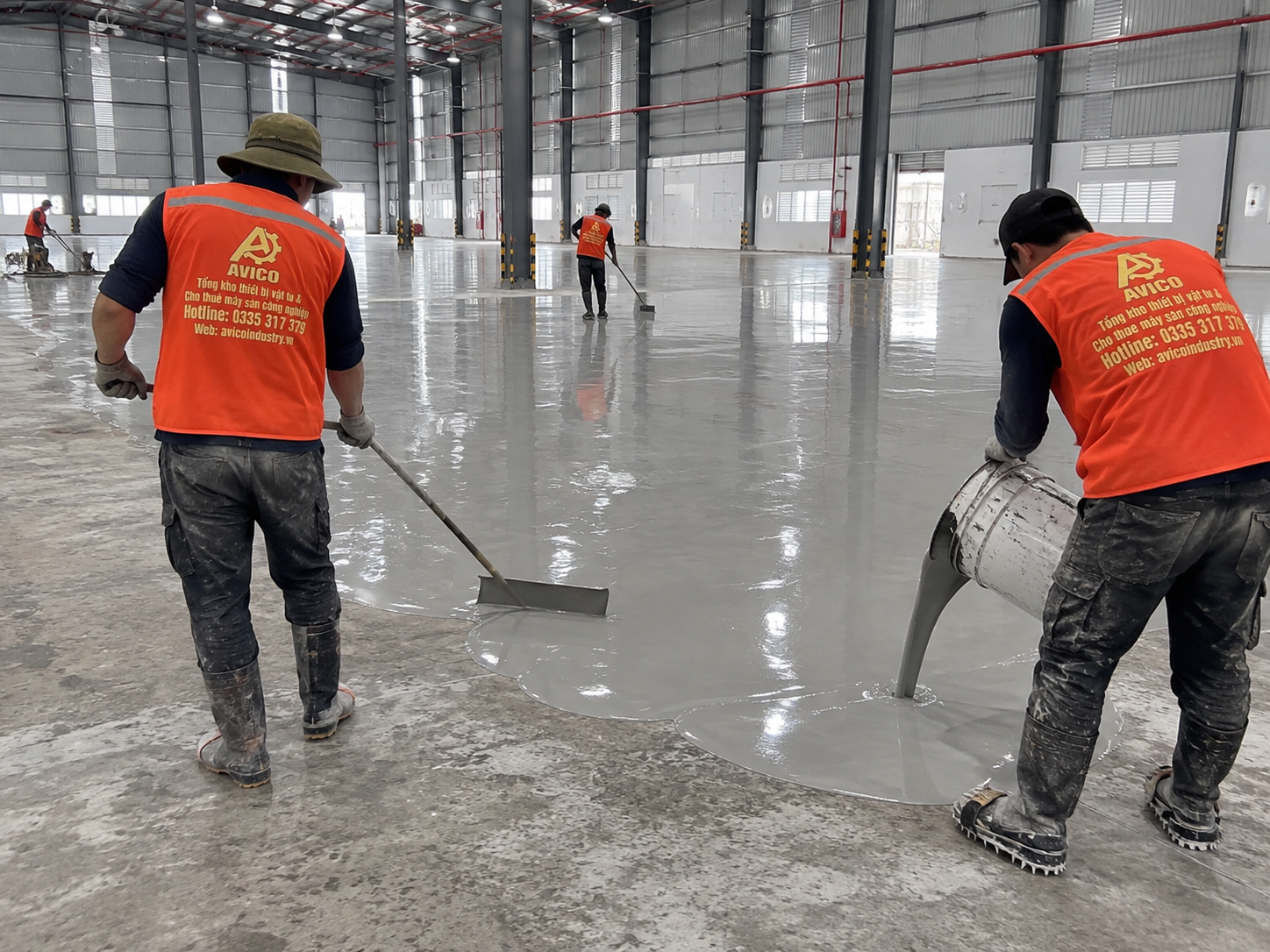 thi công sơn tự san cho nhà xưởng