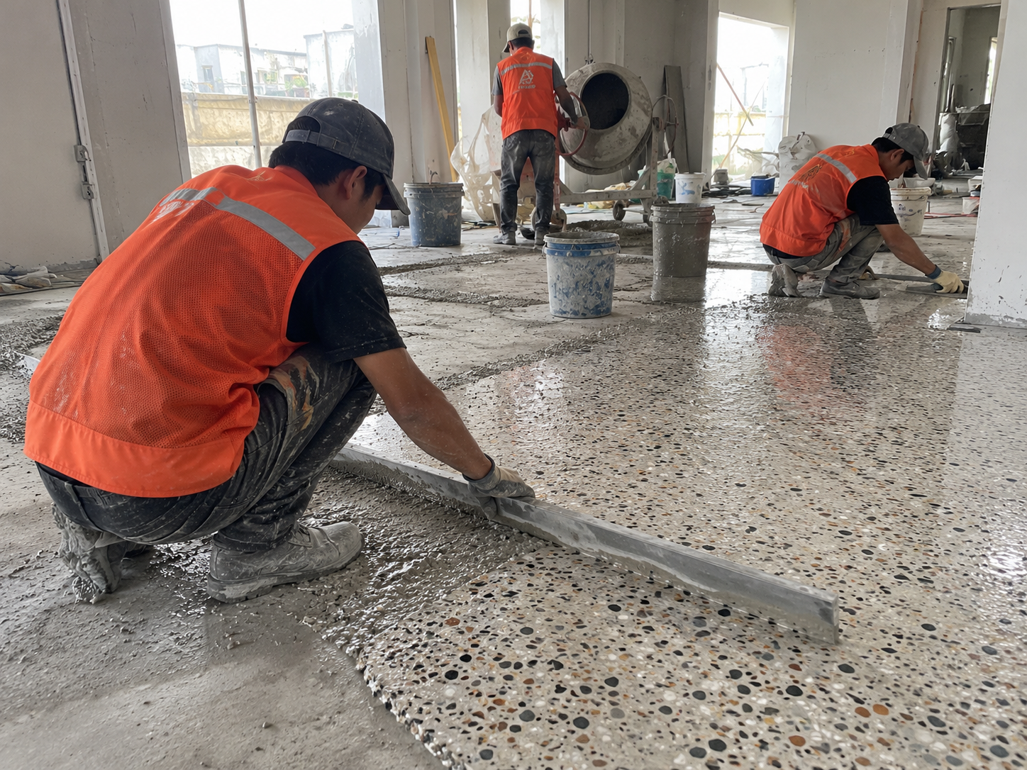 thi công sàn terrazzo