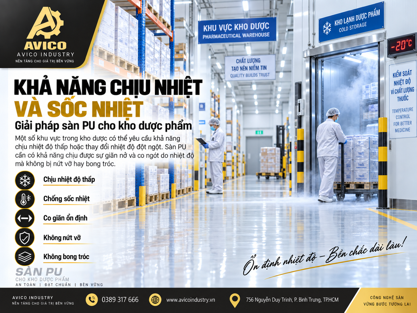Sàn PU kho dược: Giải pháp tối ưu cho môi trường vô trùng 11 262c7a32 d965 443d 9f9d a2afdf01f3a1