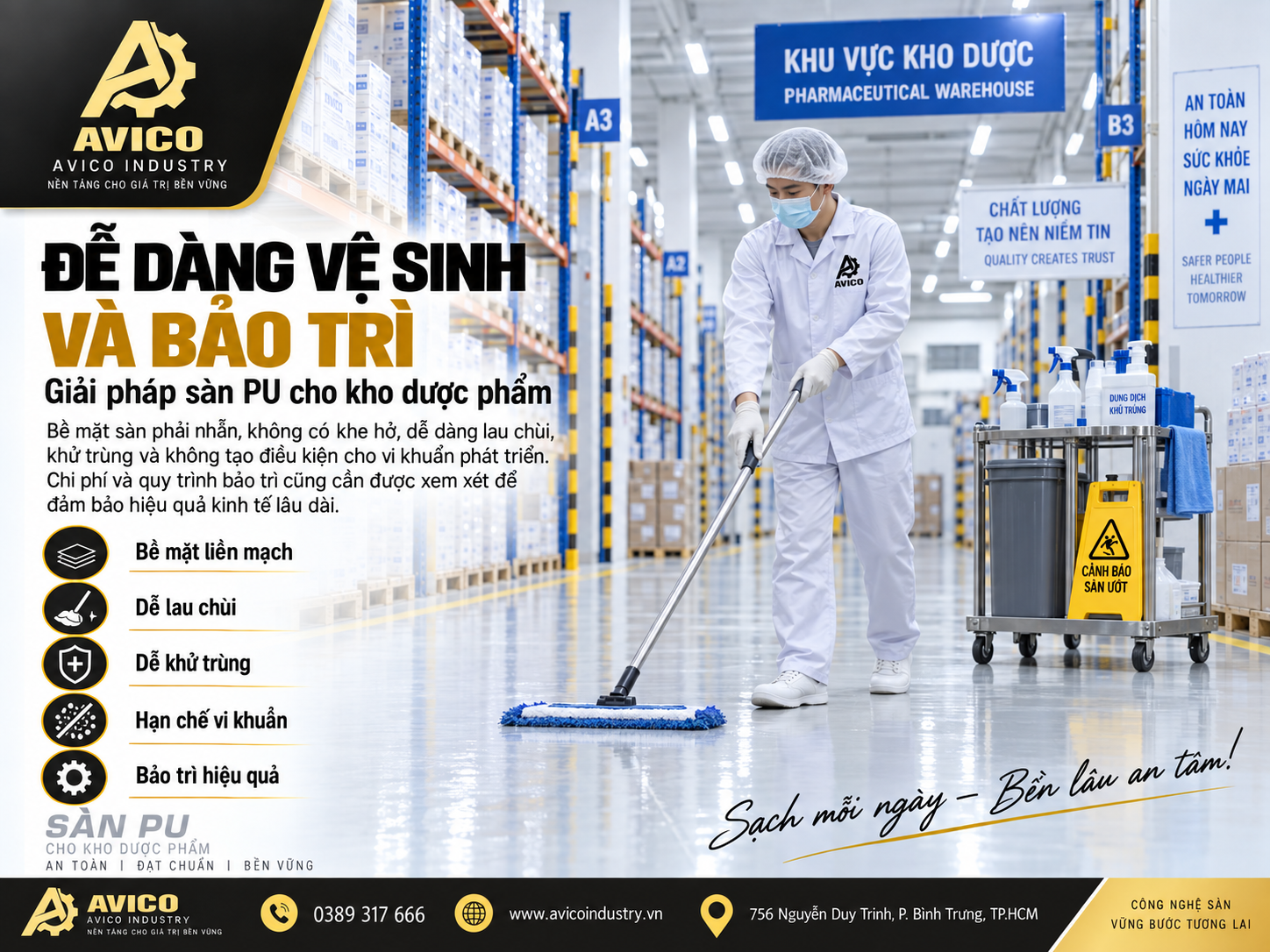 Sàn PU kho dược: Giải pháp tối ưu cho môi trường vô trùng 10 c79e6026 ea93 4802 b067 5e9e7f80810b